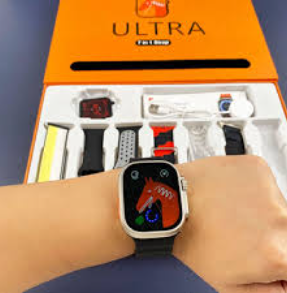 7 IN 1 SmartWatch 2.1 Inch Full HD Screen Series 8 Wireless Charging 7 Straps Waterproof