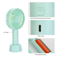 Electric Portable Mini Desk Fan for Kids - Rechargeable USB Battery - Handheld Fan with Adjustable Speed - Versatile Usage