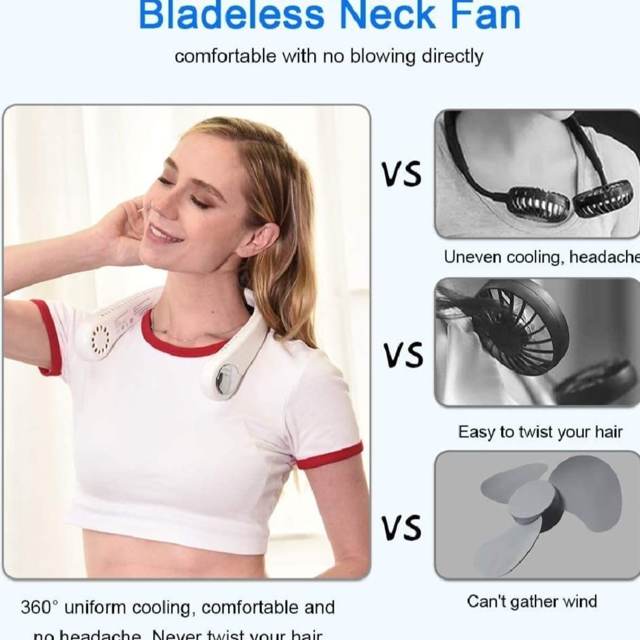 Rechargeable Bladeless Neck Fan